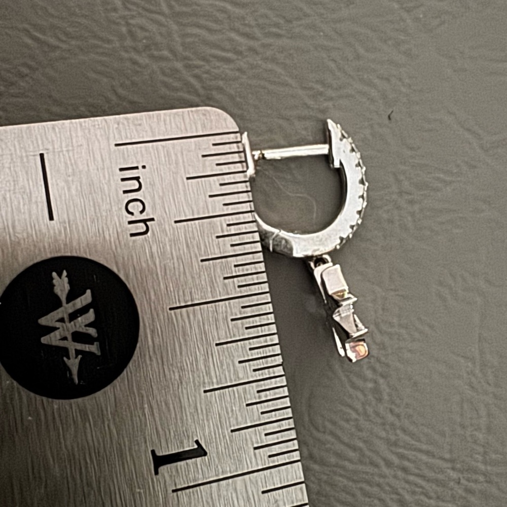 Lafonn platinum sterling silver Maltese Cross earrings - Picture 4 of 7